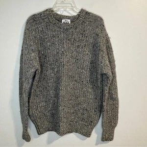 Vintage Woolrich Men's Speckled Gray 100% Wool Crewneck Sweater Made in England - Picture 1 of 5