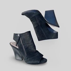 Vince Camuto Javette Stiefeletten Stiefel offen zehenfrei Leder 4-Zoll-Absatz Größe 9 - Bild 1 von 8