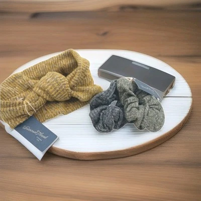 Lote de 3 diademas elásticas tejidas acanaladas deportivas para mujeres niñas amarillo crujiente Foto 1 de 4