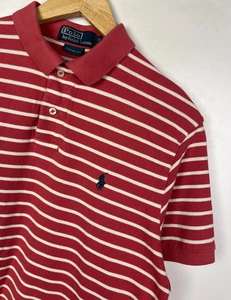 RALPH LAUREN POLO SHIRT Size Large Men's Custom Slim Fit Coral - Great Condition - Picture 1 of 5