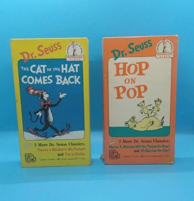 The Cat in the Hat Comes Back  & Hop On Pop 2 VHS Lot Dr. Seuss Vintage  - Image 1 of 4