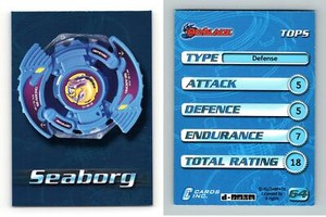 Seaborg #64 Beyblade 2003 Cards Inc. Foil Parallel Trading Card
