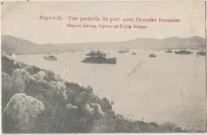 1916 GREECE KEFALONIA ARGOSTOLI PARTIAL VIEW OF THE PORT WITH THE FRENCH SQUADRE - Picture 1 of 2