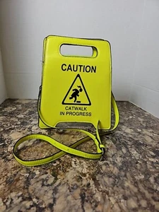 Caution Sign Catwalk in Progress Funny Purse Messenger Bag Shoulder Crossbody - Picture 1 of 6