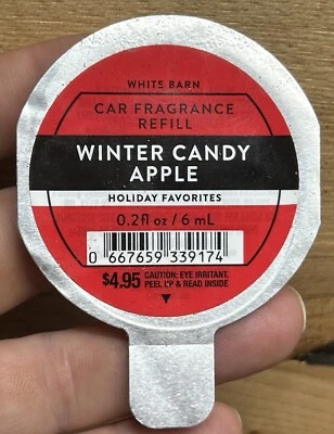 *NEW* WINTER CANDY APPLE ~ VENT / VISOR CLIP REFILL  ~ Bath & Body Works - Image 1 of 2