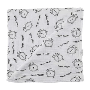 Mud Pie Baby Girl Alarm Clock Swaddle Blanket and Rattle Set NEW - Picture 1 of 2
