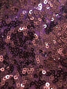 60” Deep Purple Sequin Fabric Glitters Sequins Purple Full Sequin O Mesh Fabric - Picture 1 of 4