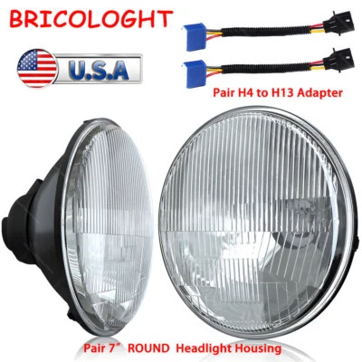 For Jeep Wrangler JK LJ TJ CJ 7" inch Round Head Light Sealed Beam Glass Housing Foto 1 de 4