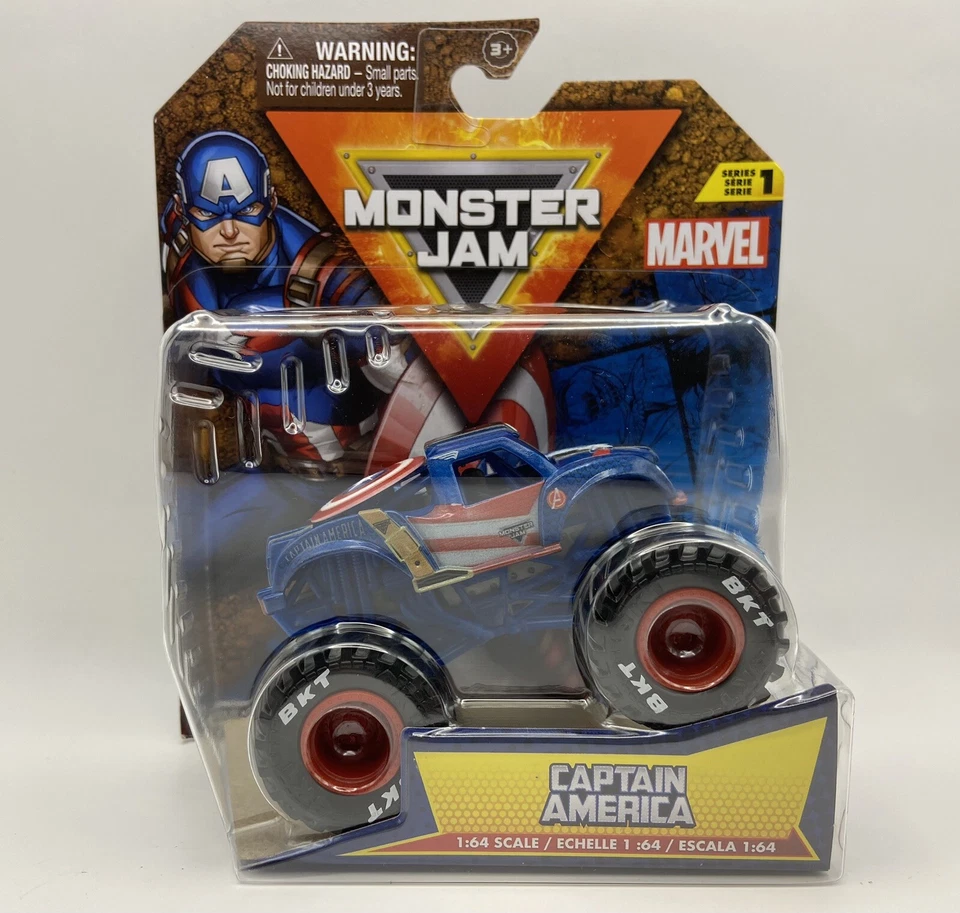 Monster Jam Marvel Series 2 Captain America 1 64 Scale FAST