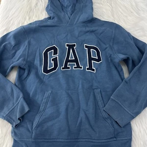 Gap Kids XXL blue center logo pullover hoodie sweatshirt timeless comfort - Picture 1 of 12
