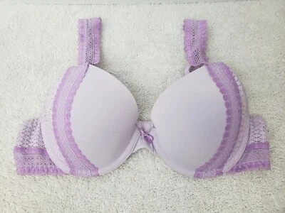 Aerie Purple Lace Womens Bra Size 34 B Adjustable Straps Padded Underwire Bow - Image 1 of 4