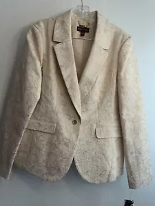 Dana Buchman New Dress Jacket Gold Metallic NWT Size 16 Vanilla Ice - Picture 1 of 12