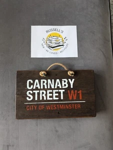 New handmade solid wood carnaby street Westminster London sign mancave bar wall  - Picture 1 of 5