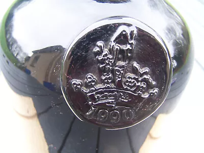 bouteille ancienne verre soufflé sceau Chateau GISCOURS 1990 antique seal bottle - Photo 1/4