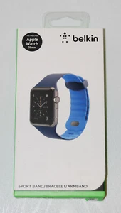 NIB Belkin F8W729btC02 Sport Band for Apple Watch Series 4, 3, 2, 1, 38mm Blue - Picture 1 of 7