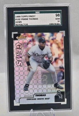 1999 Topps Finest REFRACTOR #102 Frank Thomas White Sox HOF SGC 10 GEM MT POP 1 - Image 1 of 2