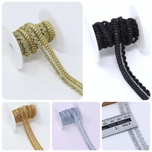 1.5Cm Wide 3M  Metallic Gota & Zari Scallop Lace Craft trim embellishment sew on - Picture 1 of 23