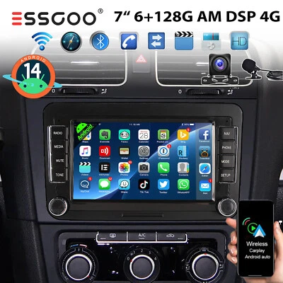 Autoradio Android 14 128G Carplay Navi DSP Für VW GOLF 5 6 Tiguan ​Polo EOS KAM - Bild 1 von 4