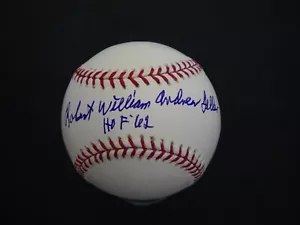 "BOB" ROBERT WILLIAM ANDREW FELLER - FULL NAME SIGNED OMLB BASEBALL - PSA COA - Picture 1 of 7
