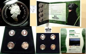 CANADA,Nature (4 Coins Set-Canina) FDC./UNC.-PROOF-DOG - Imagen 1 de 12