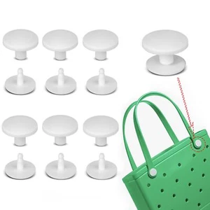 6 Pack Beach Bag Replacement Rivets Rubber Tote Bag Handles Straps Button Buckle - Picture 1 of 5