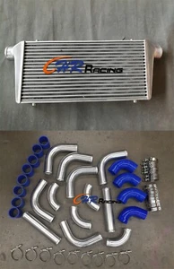 Intercooler de aluminio 600x300x76mm universal FMIC + AZUL kit de tuberías 76 mm tubería - Imagen 1 de 5