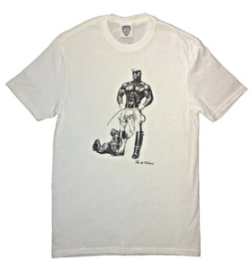 TOM OF FINLAND LEATHER MAN WORSHIP MENS T SHIRT TEE SHIRT GAY CULTURE LGBTQ+ - Picture 1 of 5