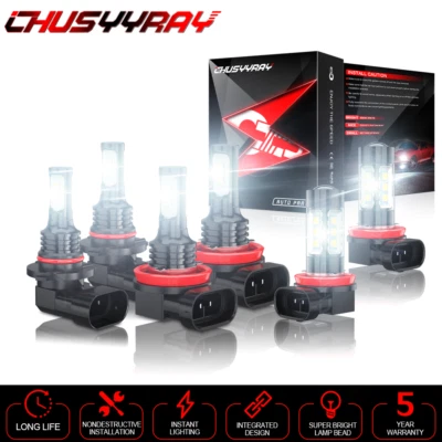 For Saturn Vue 2008-2010 6x 6000K LED Headlight High/Low Beam + Fog Light Bulbs - Image 1 of 4