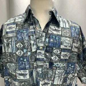 Go Barefoot Hawaiian Shirt Reverse Print Pullover Mens L Aloha Friday Rockabilly - Picture 1 of 8