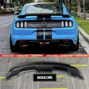 Carbon Fiber/Glossy Black Rear Trunk Lid Spoiler Wing For Ford Mustang 2018-2023 - Picture 1 of 35