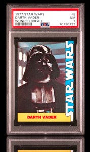 1977 star wars wonder bread #5 darth vader rc; 1st true rookie PSA 7 ☆ CENTERED