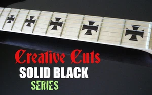 Iron Cross Maltese BLACK Vinyl Inlay Sticker for DIY Fender GUITAR Maple Neck - Picture 1 of 6