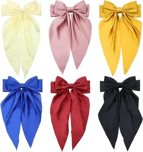 Satin Big Large Hair Bows for Women Oversized Giant Bow Hair Clips French Barret - Picture 1 of 4