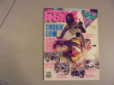 NOVEMBER 1990 CYCLE WORLD MAGAZINE,MODIFIED MISSLE SHOOTOUT,HINES,YOSH,MR.TURBO - Image 1 of 4