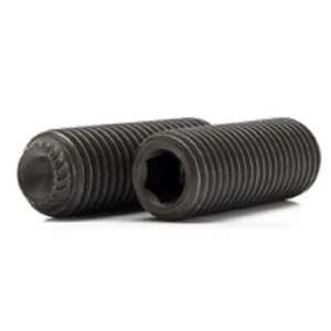 M8-1,25 x 8, Steckschlüsselschraube, gerändelte Cup Point, legierter Stahl, Unbrako 45H, schwarz - Bild 1 von 1