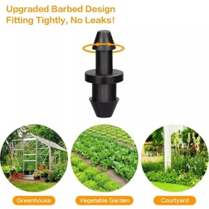 Paquete de 60 accesorios de enchufe de extremo de tubería de 1/4 pulgadas para riego por goteo jardín césped - Imagen 1 de 8