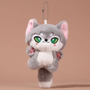 Soft Animal Wolf Plush Doll Keychain Cute Emotion Wolf Toy Stuffed Key RiJO - Picture 1 of 16