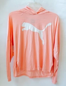 Pink Puma Shirt Hoodie Size Medium Lightweight Pullover Top - Picture 1 of 4