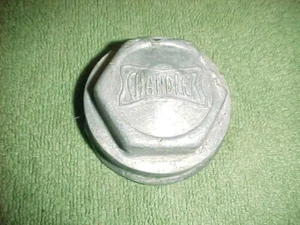 Antique Chandler 1910-20 Threaded Aluminum Hexagon Hub Dust Cap 3" wide - Picture 1 of 2