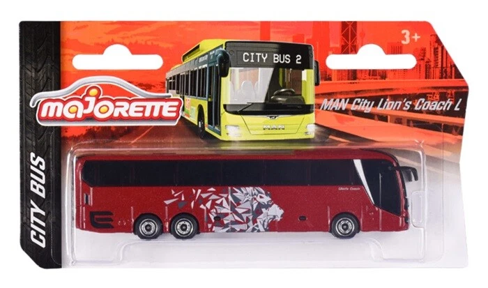 Majorette 212053159 - MAN City Lion's Coach L Bus - Red - New - Image 1 of 1
