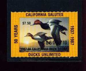 California State Duck Stamp 1987 $7.50 at face value - Picture 1 of 1