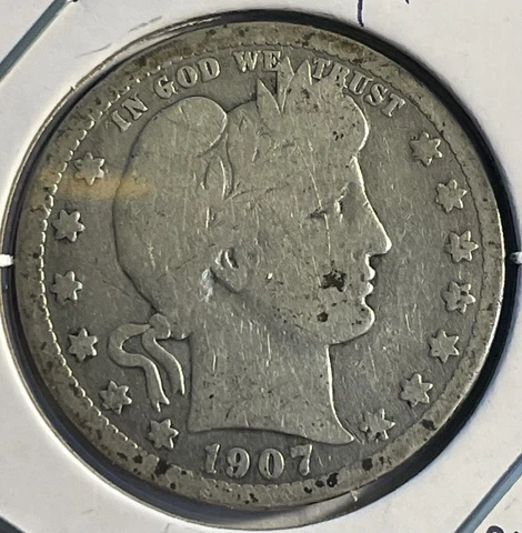1907-O Barber Quarter - 90% Silver - Free Delivery - P16-7 Cover