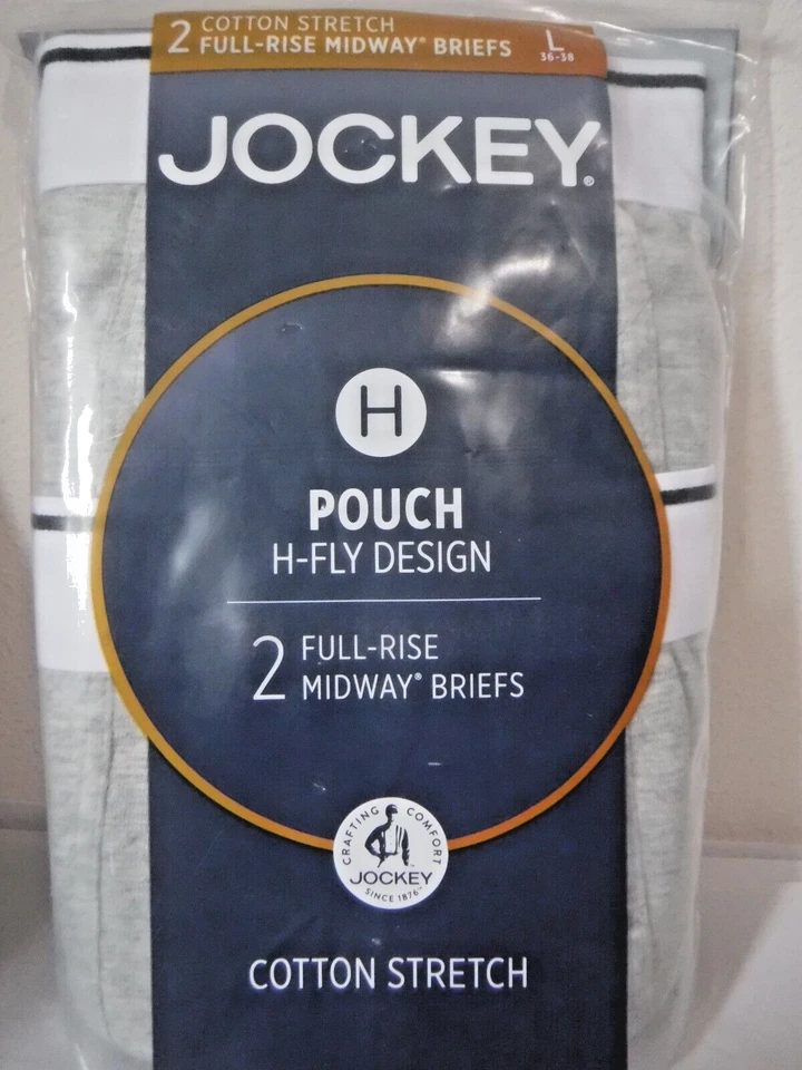 Jockey Pouch 2- Midway Briefs Full Rise Sz XL (40-42) 1147 H Fly Design