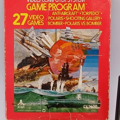 Vtg Atari 2600 Air Sea Battle Video Game Cartridge W/Manual Box Complete TESTED - Image 1 of 4