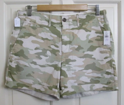 Nuevo con etiquetas Pantalones Cortos Gap Verde Camuflados Caqui Para Mujer Talla 6 Cintura 32 Puños Elastizados 120-32236 Foto 1 de 4