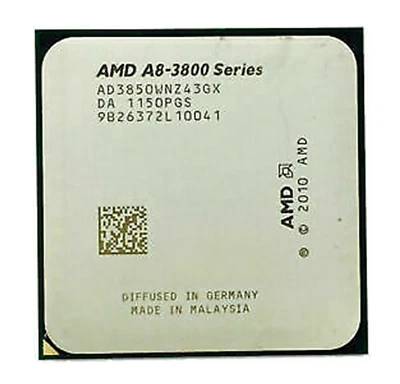 AMD A8-Series A8-3850 CPU Quad-Core 2.9GHz 4M Socket FM1 AD3850WNZ43GX Processor - Image 1 of 4