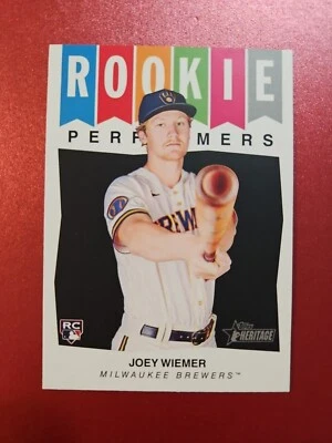 2023 Topps Heritiage High Number JOEY WIEMER ROOKIE PERFORMERS #RP-9 Brewers - Image 1 of 2