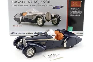 1:18 CMC Bugatti 57 Sc Corsica Roadster 1938 Blu Concours D'Elegance M-136 - Foto 1 di 5