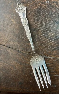 Antique Silverplate R & B (International) POPPY 1914 Large Meat Serving Fork - Picture 1 of 12