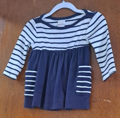 Hanna Andersson Baby девочки бретон полоски платье из органического хлопка Джерси размер 6-12 mos - Изображение 1 из 4